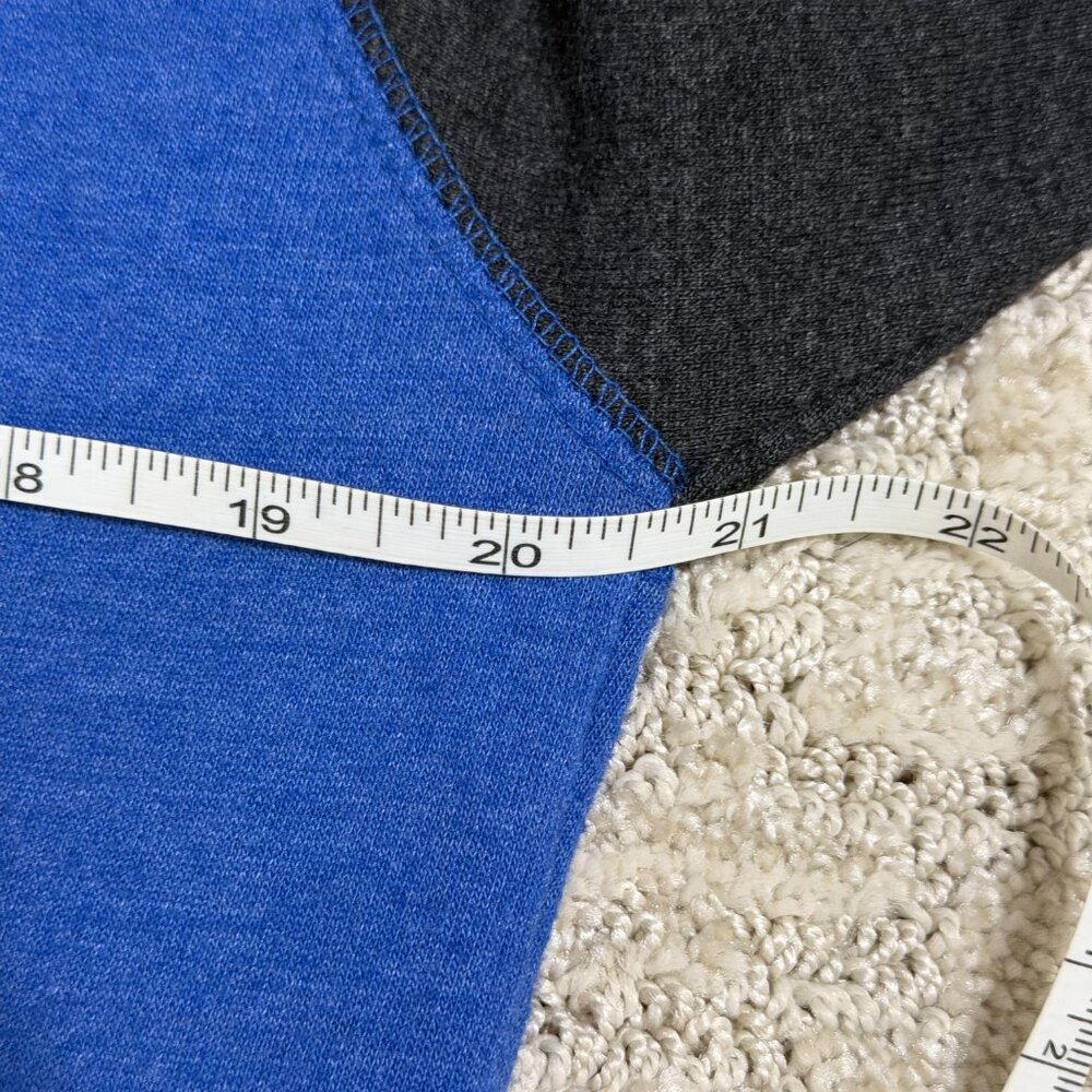 CG Varsity Stripe Sweatshirt Blue Gray Collegiate Crewneck Size L - Picture 4 of 7